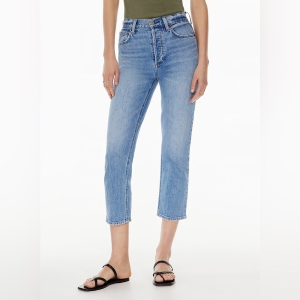 Aritzia Denim Forum The Arlo High Rise Straight Jeans Blue Size 28